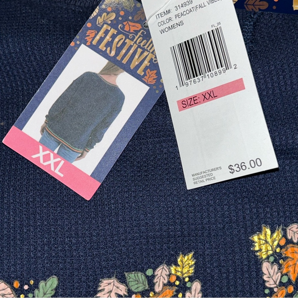 Festive Fall Vibes Thermal Top NWT - Picture 3 of 8